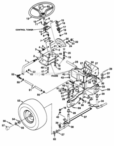 Steering_Linkage Diagram and Parts List for UT-33005-D  Homelite Lawn Tractor