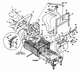 Control_Panel_Battery_And_Gas_Tank Diagram and Parts List for UT-33015  Homelite Lawn Tractor