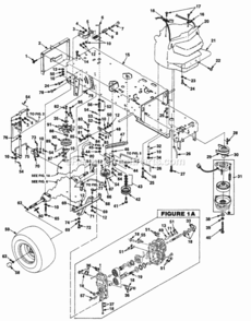 Frame_Transaxle_And_Engine Diagram and Parts List for UT-33015  Homelite Lawn Tractor