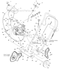 Handles and Tank Diagram and Parts List for UT-35017  Homelite Snow Blower