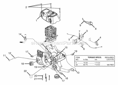 Engine_Housing_-_Fuel_Tank_-_Oil_Tank Diagram and Parts List for UT-74125-D  Homelite Chainsaw