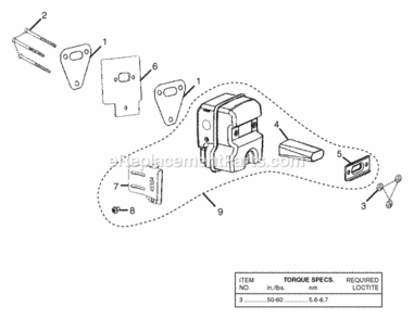 Muffler Diagram and Parts List for UT-74125-D  Homelite Chainsaw