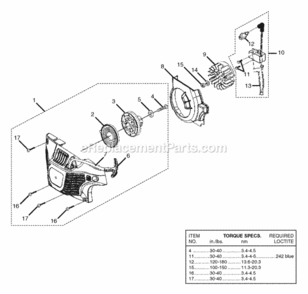Starter_-_Ignition Diagram and Parts List for UT-74125-D  Homelite Chainsaw