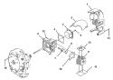 Engine Internal Diagram and Parts List for UT08052C  Homelite Leaf Blower / Vacuum