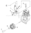 B - Ignition With Rotor Diagram and Parts List for UT08081  Homelite Leaf Blower / Vacuum