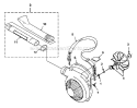 Volute, Fan And Tubes Diagram and Parts List for UT08096  Homelite Leaf Blower / Vacuum
