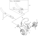 Volute, Fan And Tubes Diagram and Parts List for UT08110  Homelite Leaf Blower / Vacuum