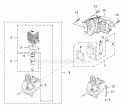 A - Engine Internal Diagram and Parts List for UT08111A  Homelite Leaf Blower / Vacuum