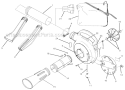 Volute, Fan And Tubes Diagram and Parts List for UT08934D  Homelite Leaf Blower / Vacuum