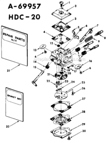 Part Location Diagram of 67376 Homelite Spring, Throttle Return