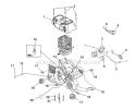 Engine Housing - Fuel Tank - Oil Tank Diagram and Parts List for UT10946A  Homelite Chainsaw