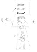 Piston & Connecting Rod Assy Diagram and Parts List for UT13140  Homelite Edger