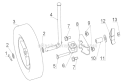 Adj. Rear Wheel Assy Diagram and Parts List for UT13140  Homelite Edger