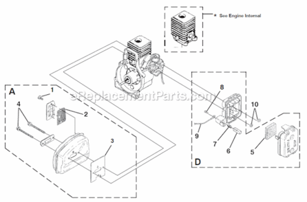 Muffler - Air Cleaner Diagram and Parts List for UT20748 Power Trim Homelite Trimmer