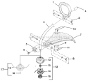 Shaft, Grass Deflector And Spool Diagram and Parts List for UT20771  Homelite Trimmer