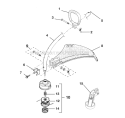 Shaft - Spool  String - Grass Deflector Diagram and Parts List for UT20930 Trimlite Homelite Trimmer