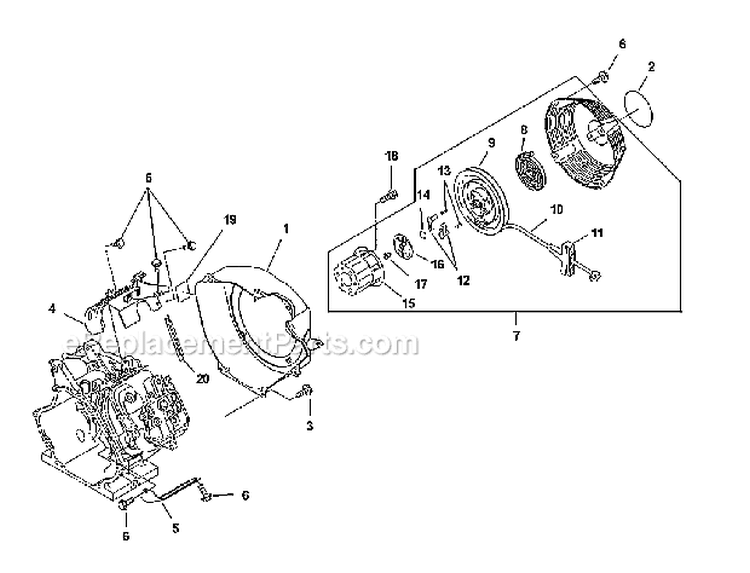 Starter Diagram and Parts List for LRXE5600  Homelite Generator