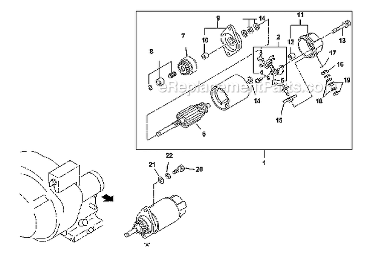 Electric Motor Diagram and Parts List for LRXE5600  Homelite Generator