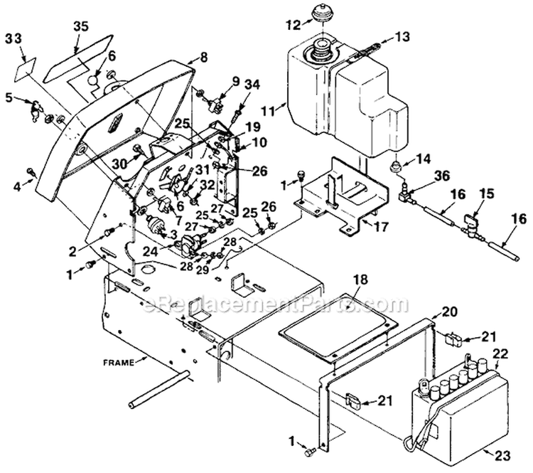 Page B Diagram and Parts List for LT1238G UT-33021 Homelite Lawn Tractor