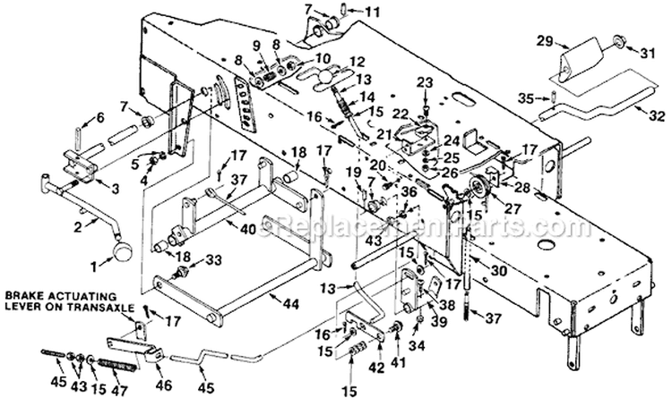 Page E Diagram and Parts List for LT1238G UT-33021 Homelite Lawn Tractor