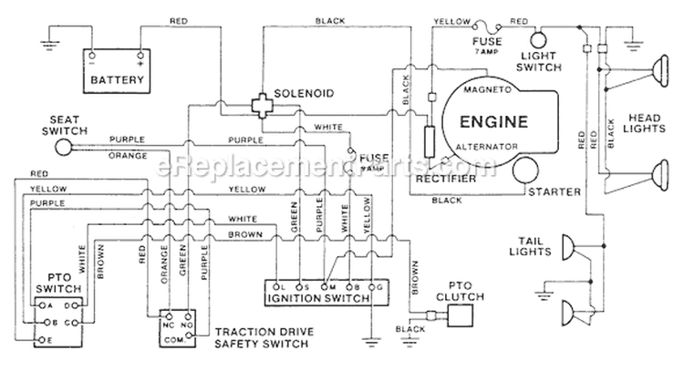 Page F Diagram and Parts List for LT12 UT-33013 Homelite Lawn Tractor