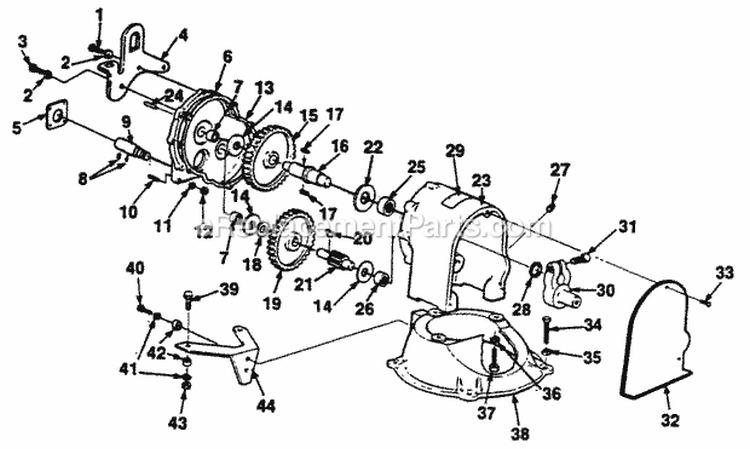 Gear_Box Diagram and Parts List for RDP2 UT-01582 Homelite Pressure Washer