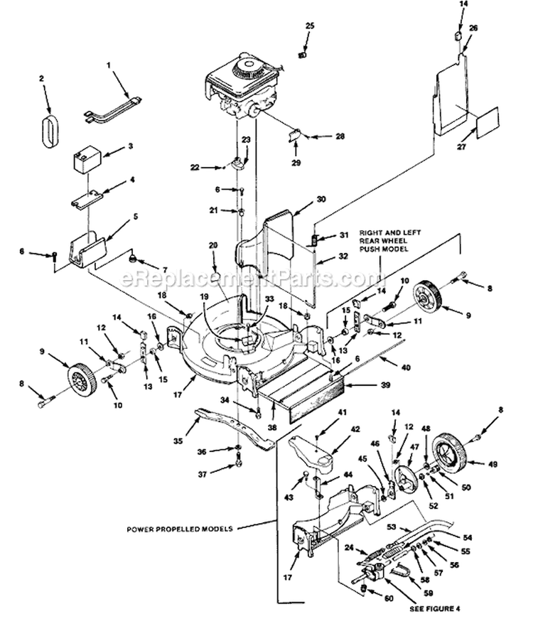 Page D Diagram and Parts List for SB21P4 UT-30060 Homelite Lawn Mower