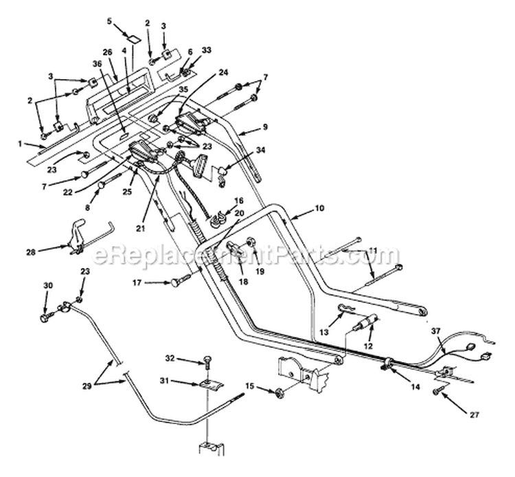 Page C Diagram and Parts List for SB21 UT-30058-A Homelite Lawn Mower