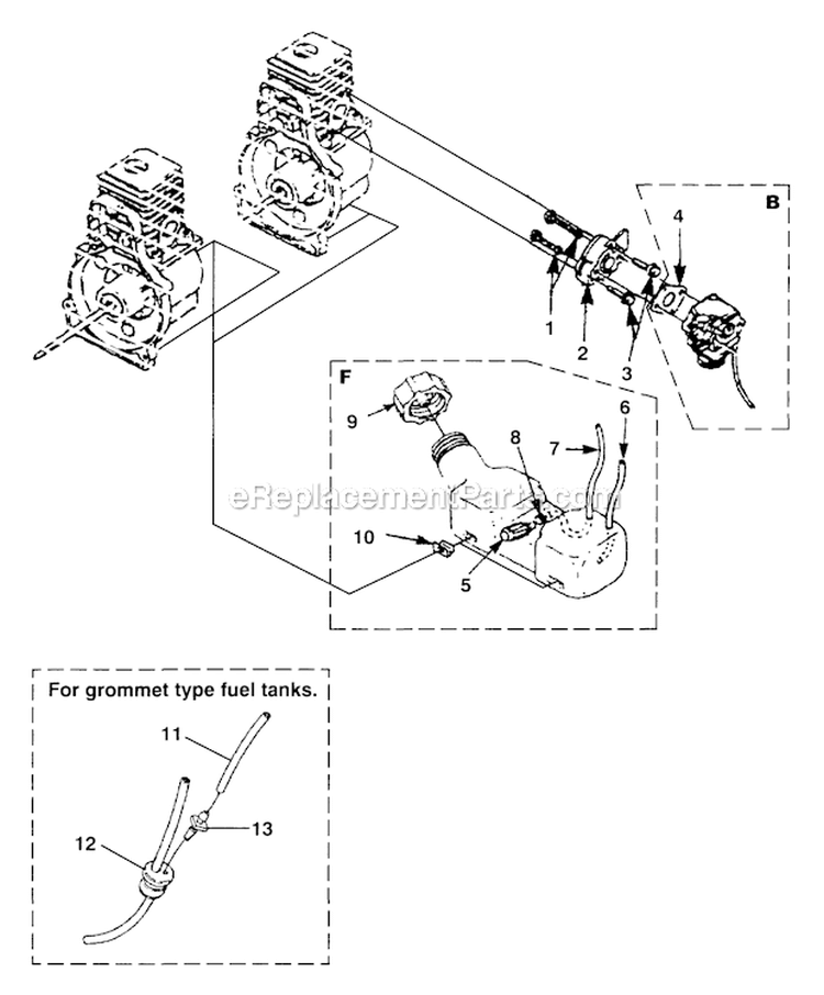 Page B Diagram and Parts List for ST385BC UT-15040-K Homelite Trimmer