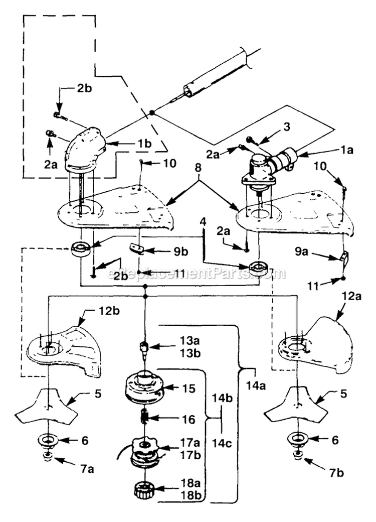Page D Diagram and Parts List for ST385BC UT-15040-K Homelite Trimmer