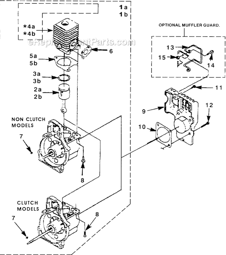 Engine Internal Diagram and Parts List for SX135 UT-20601-C Homelite Trimmer
