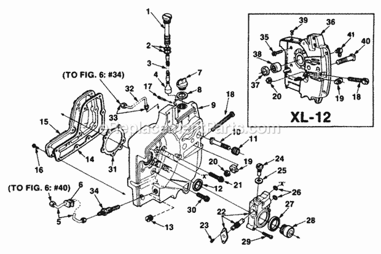 Drive Case  Oil Pump Diagram and Parts List for SXLAO UT-10045-A Homelite Chainsaw
