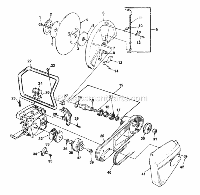 Blade Arm Clutch  Handle Diagram and Parts List for UT-05015-A  Homelite Chainsaw