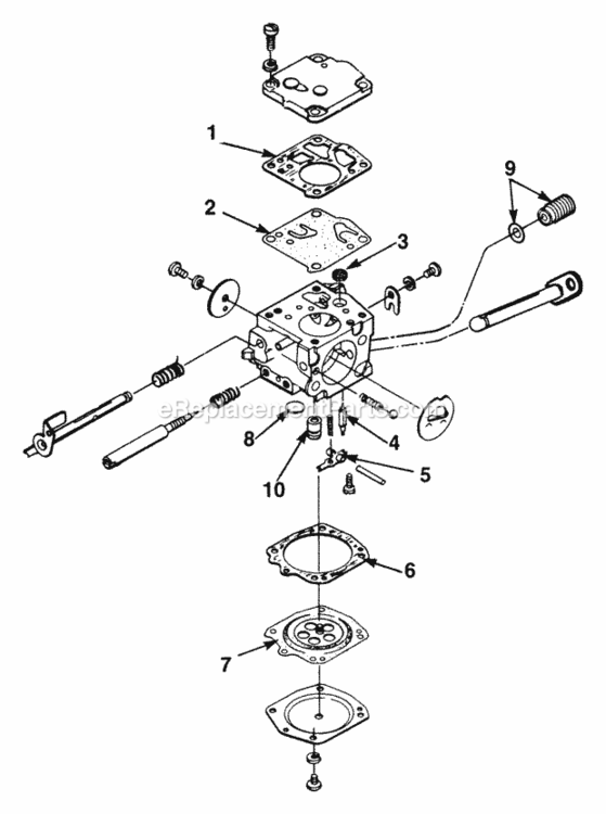 Carburetor Kits Diagram and Parts List for UT-05015-A  Homelite Chainsaw