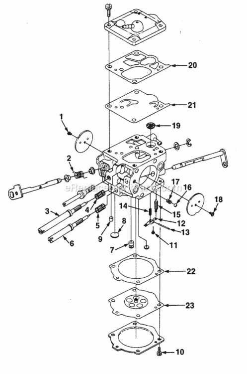Walbro_Carburetor Diagram and Parts List for UT-05034  Homelite Chainsaw