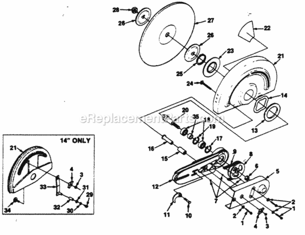 Blade_Arm Diagram and Parts List for UT-05035  Homelite Chainsaw