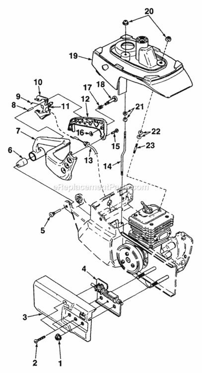 Drive_Case_Cover_Rear_Handle Diagram and Parts List for UT-05055-A  Homelite Chainsaw
