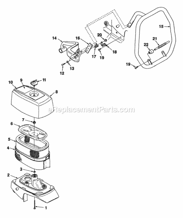 Handle_And_Air_Cleaner Diagram and Parts List for UT-05055-A  Homelite Chainsaw