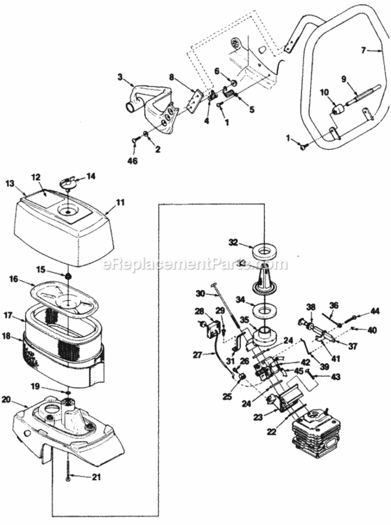 Air_Cleaner_Handles_And_Carburetor Diagram and Parts List for UT-05055  Homelite Chainsaw