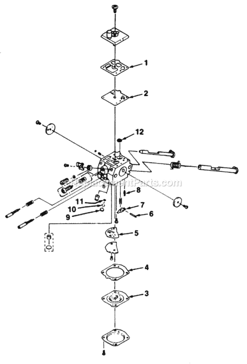 Walbro_Carburetor Diagram and Parts List for UT-05055  Homelite Chainsaw