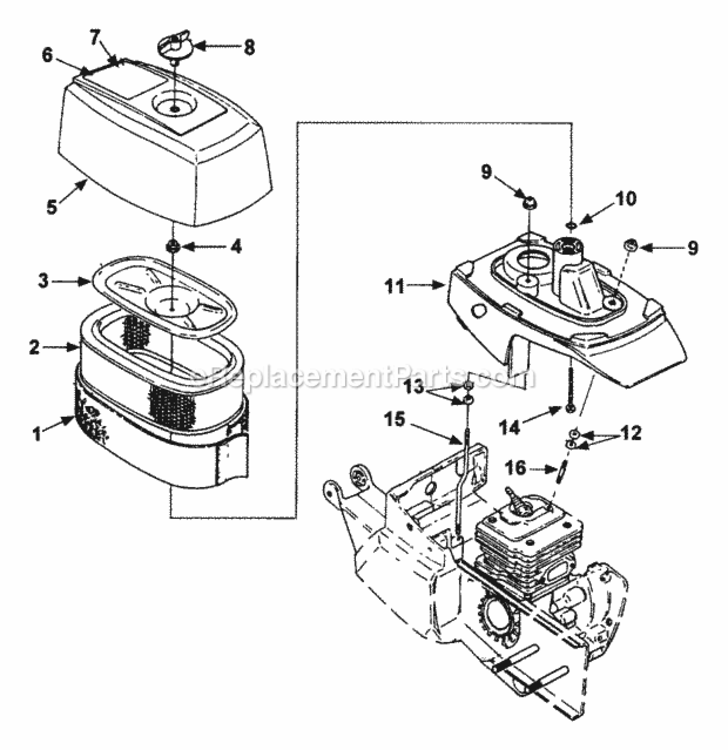 Air_Cleaner Diagram and Parts List for UT-05061  Homelite Chainsaw