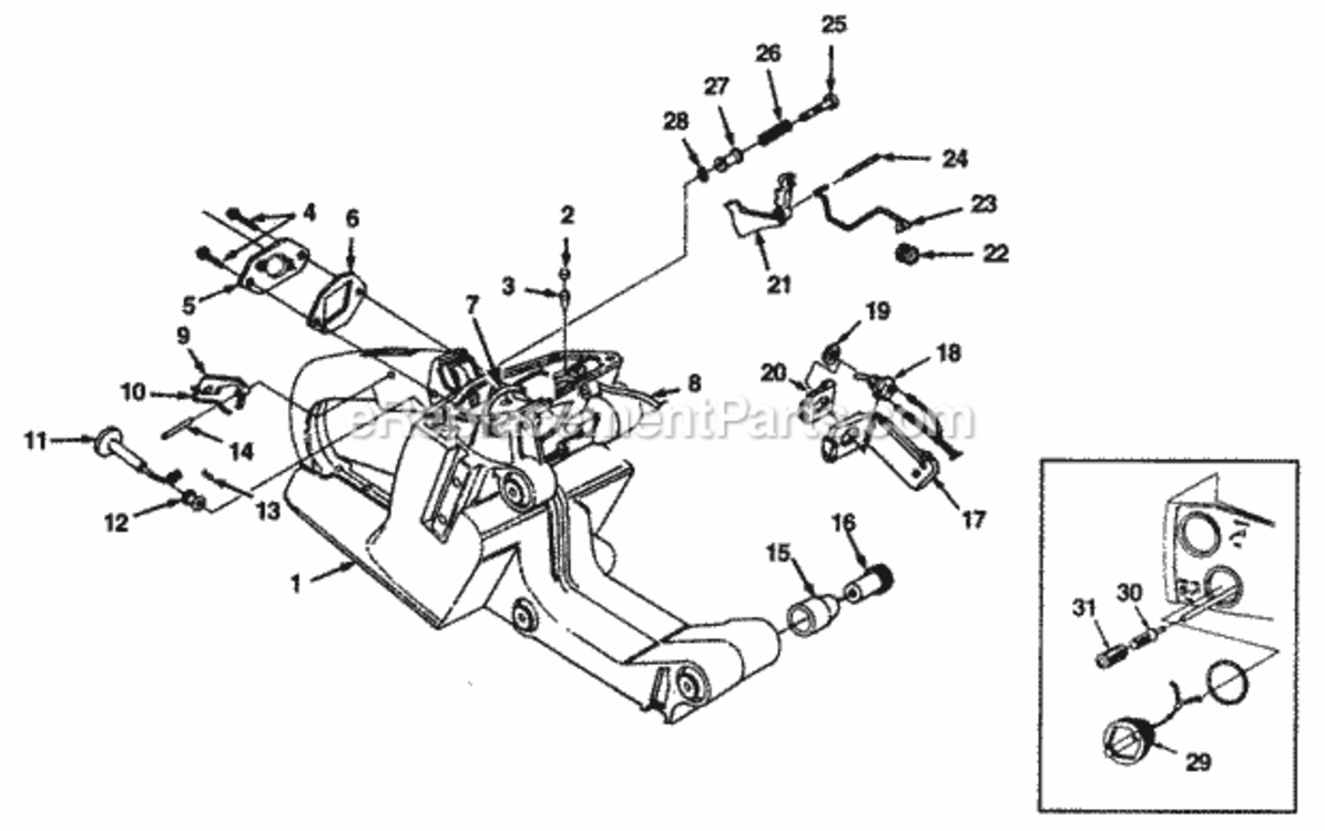 Engine_Housing Diagram and Parts List for UT-05073-A  Homelite Chainsaw