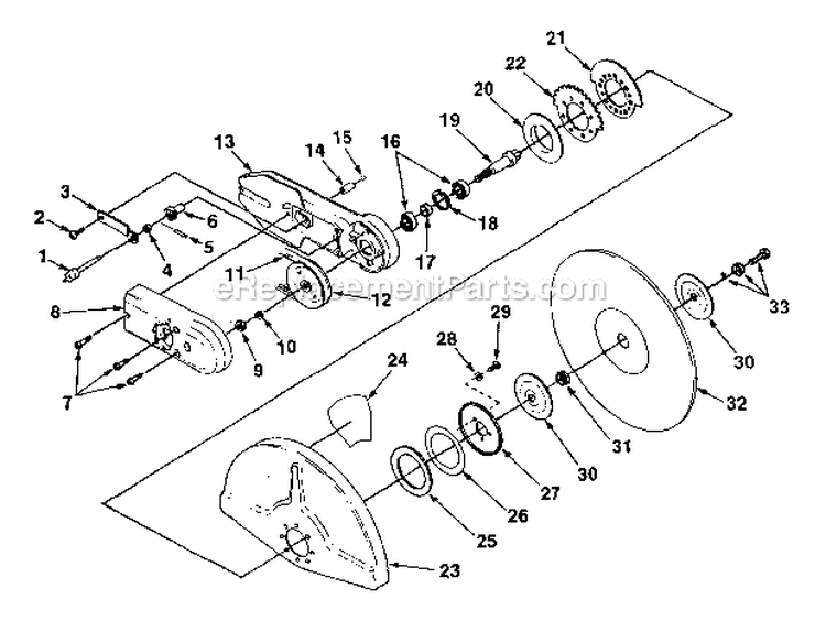 Wheel Arm Assembly Diagram and Parts List for UT-05079  Homelite Chainsaw