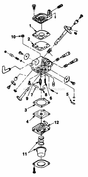 Zama_Carburetor Diagram and Parts List for UT-08008 HB180V Homelite Leaf Blower / Vacuum
