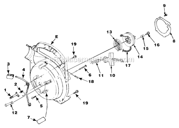 Starter Diagram and Parts List for UT-08017-D  Homelite Leaf Blower / Vacuum