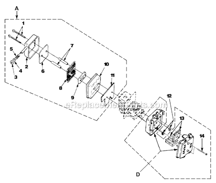 Muffler_And_Air_Cleaner Diagram and Parts List for UT-08017-J  Homelite Leaf Blower / Vacuum