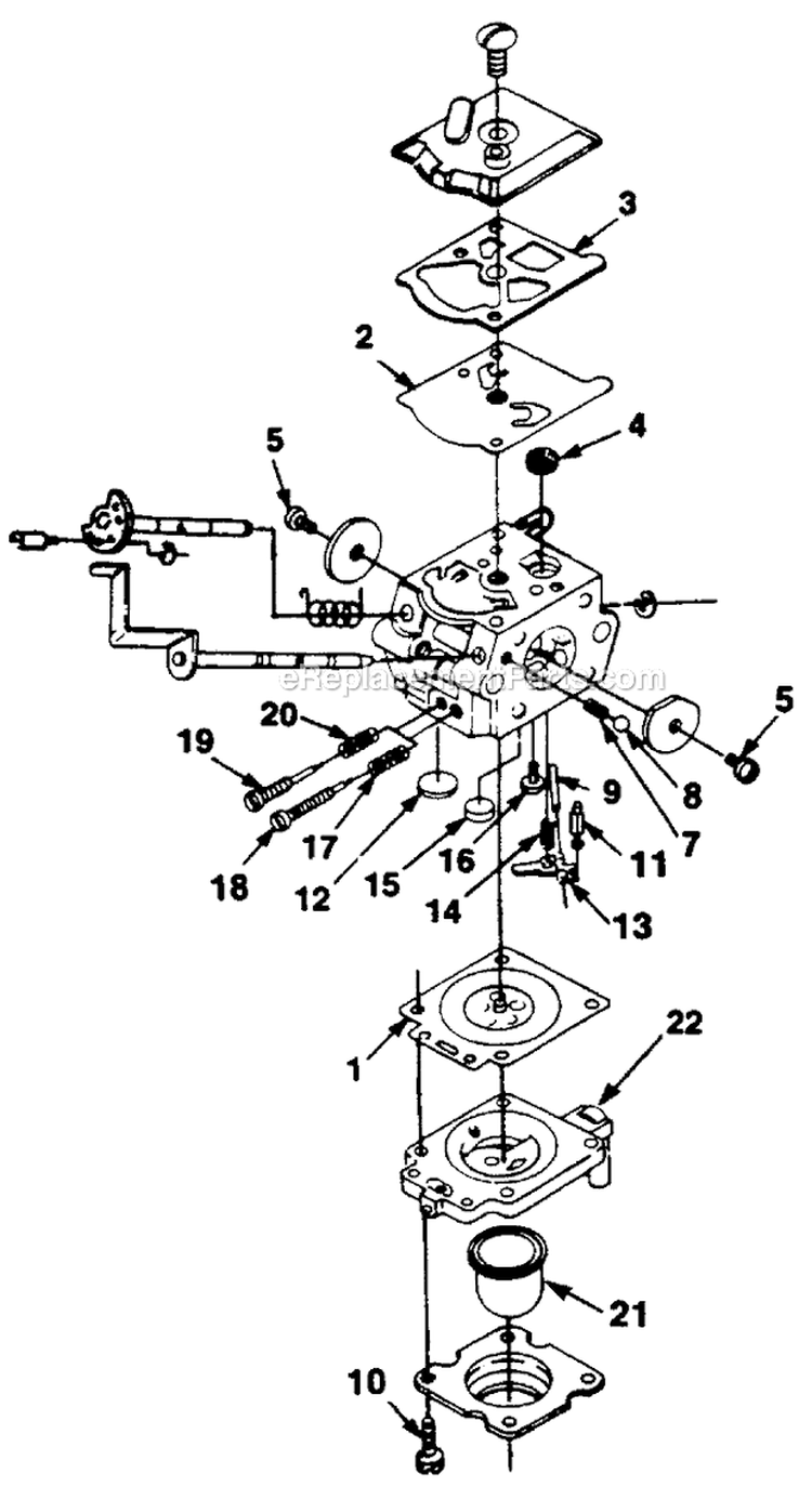 Walbro_Carburetor Diagram and Parts List for UT-08017  Homelite Leaf Blower / Vacuum