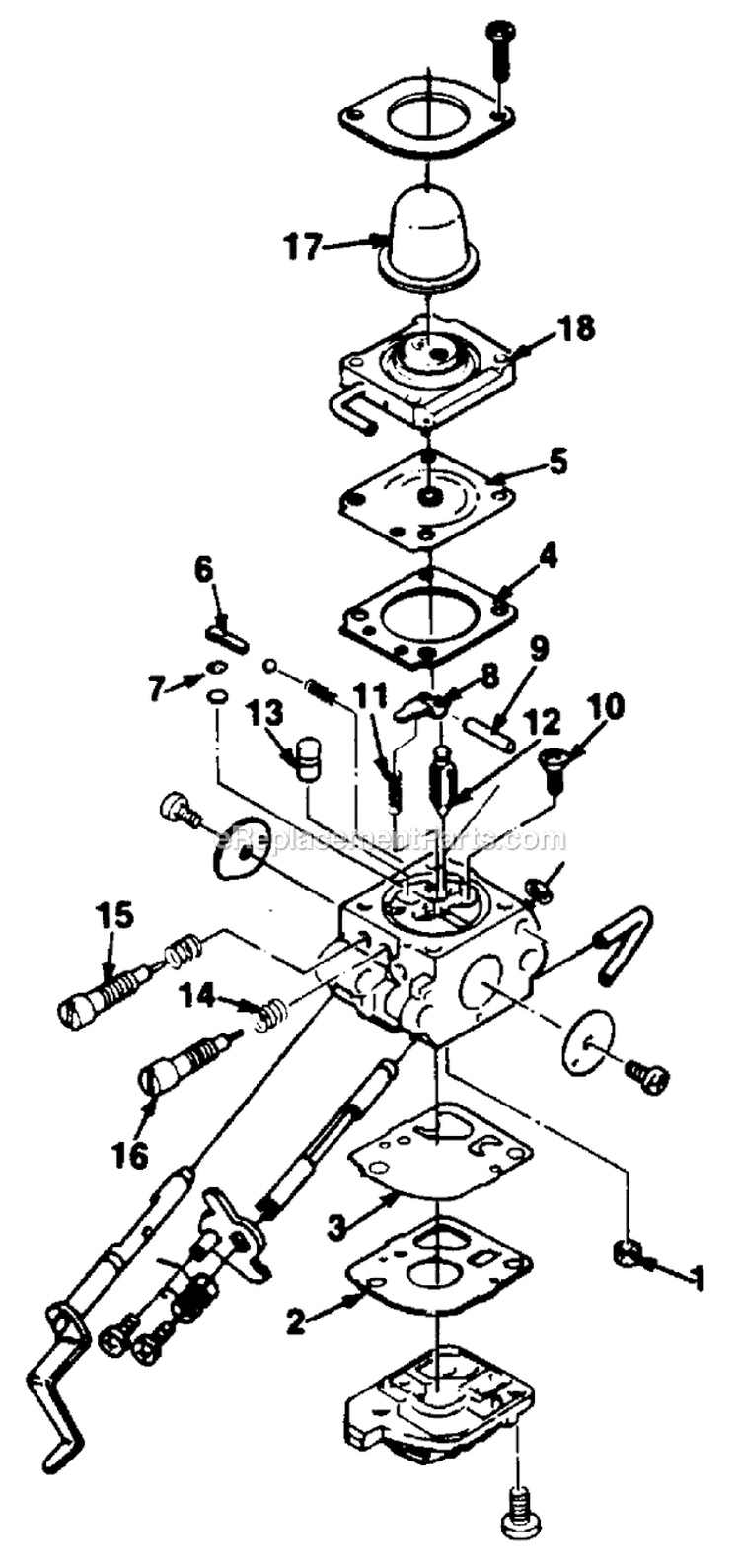 Zama_Carburetor Diagram and Parts List for UT-08017  Homelite Leaf Blower / Vacuum