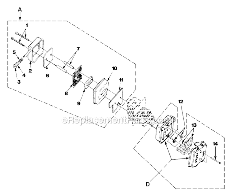 Muffler_And_Air_Cleaner Diagram and Parts List for UT-08024-B  Homelite Leaf Blower / Vacuum