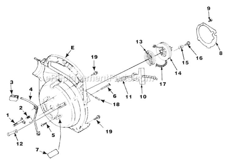 Starter Diagram and Parts List for UT-08026-A  Homelite Leaf Blower / Vacuum